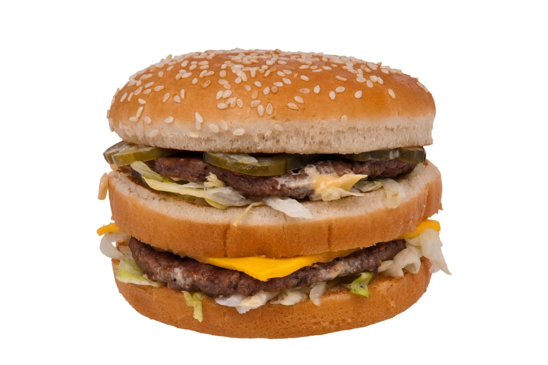 A Big Mac on a white background