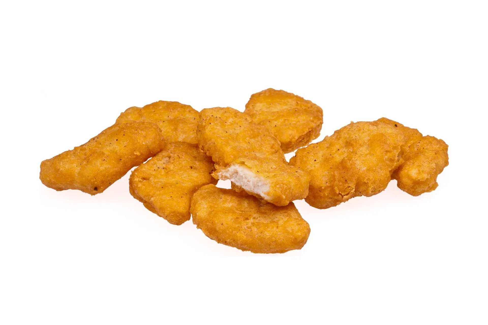 Chicken McNuggets on a white background
