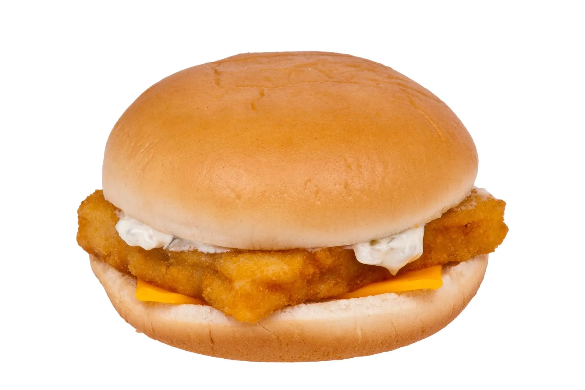 A Filet-O-Fish on a white background