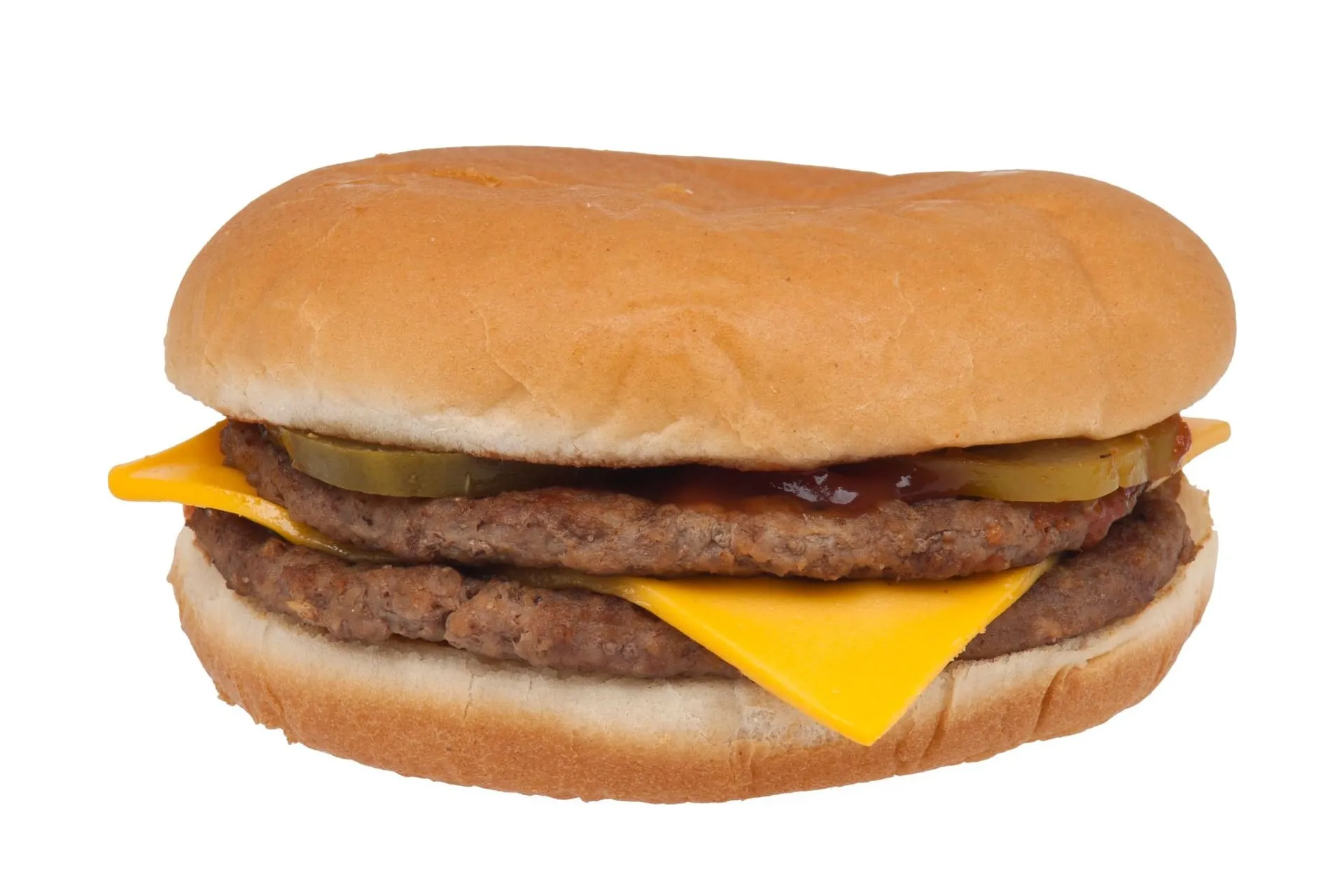 A McDouble on a white background
